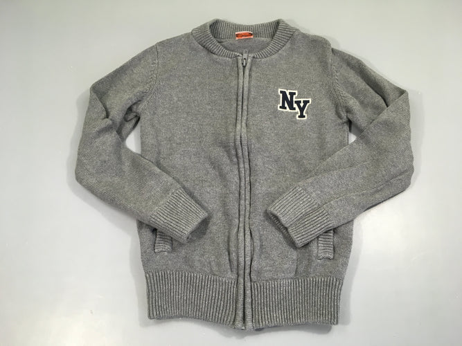 Gilet zippé gris NY, moins cher chez Petit Kiwi