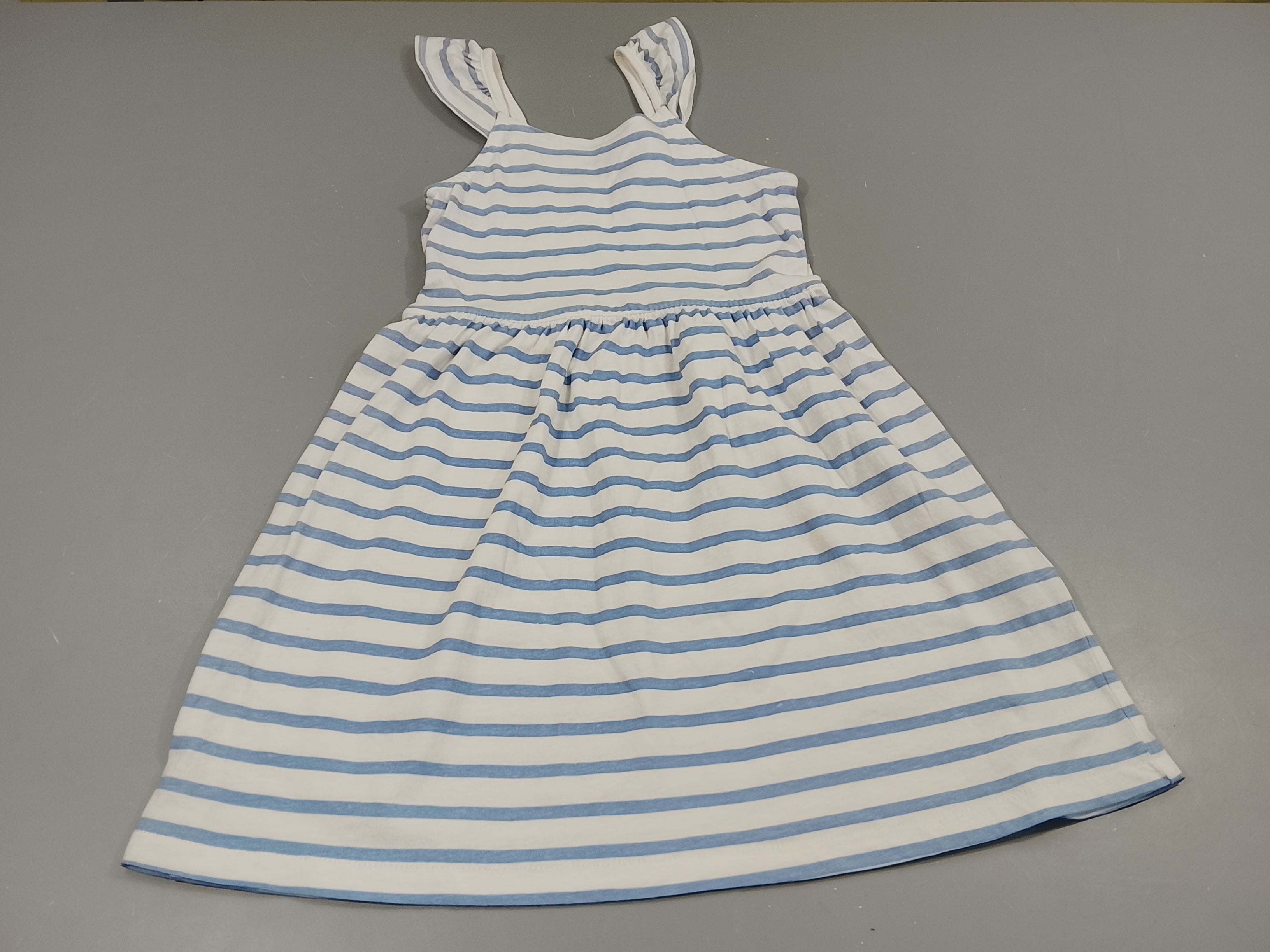 Robe s.m blanche rayé bleu clair