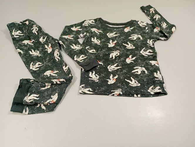 Pyjama 2pcs jersey noir, astronautes, moins cher chez Petit Kiwi