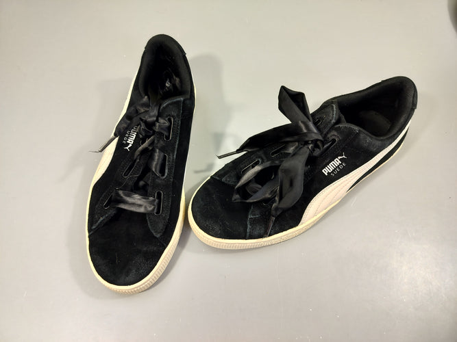 Baskets basses noir et blanc  , Lacets  ruban 38, moins cher chez Petit Kiwi