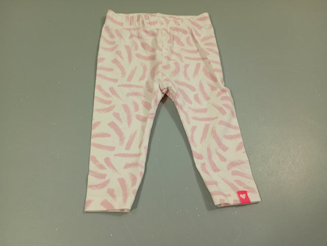 Legging blanc motifs roses, moins cher chez Petit Kiwi