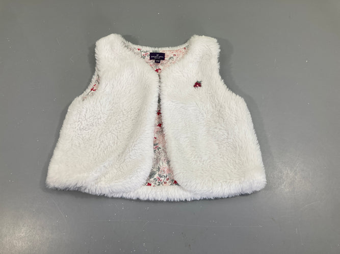 Gilet berger peluche blanc, moins cher chez Petit Kiwi