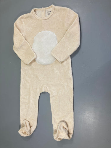 Pyjama velours beige ventre peluche, moins cher chez Petit Kiwi