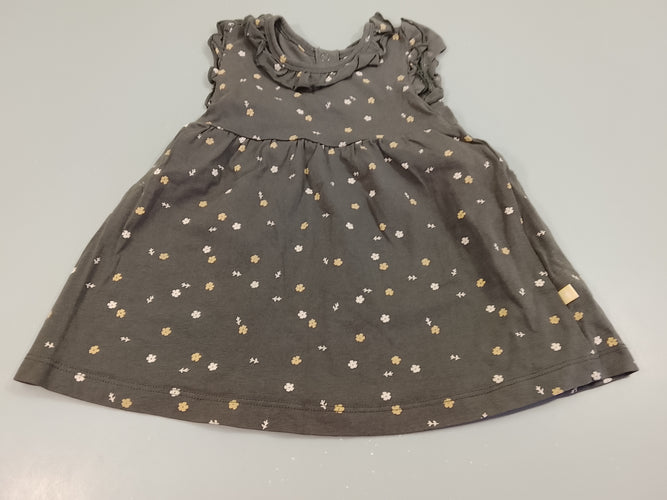 Robe s.m jersey Fetje anthtacite à fleurs ocres et blanches, moins cher chez Petit Kiwi