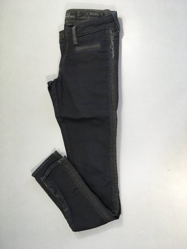 Pantalon skinny bleu foncé bords gris foncés 26, moins cher chez Petit Kiwi