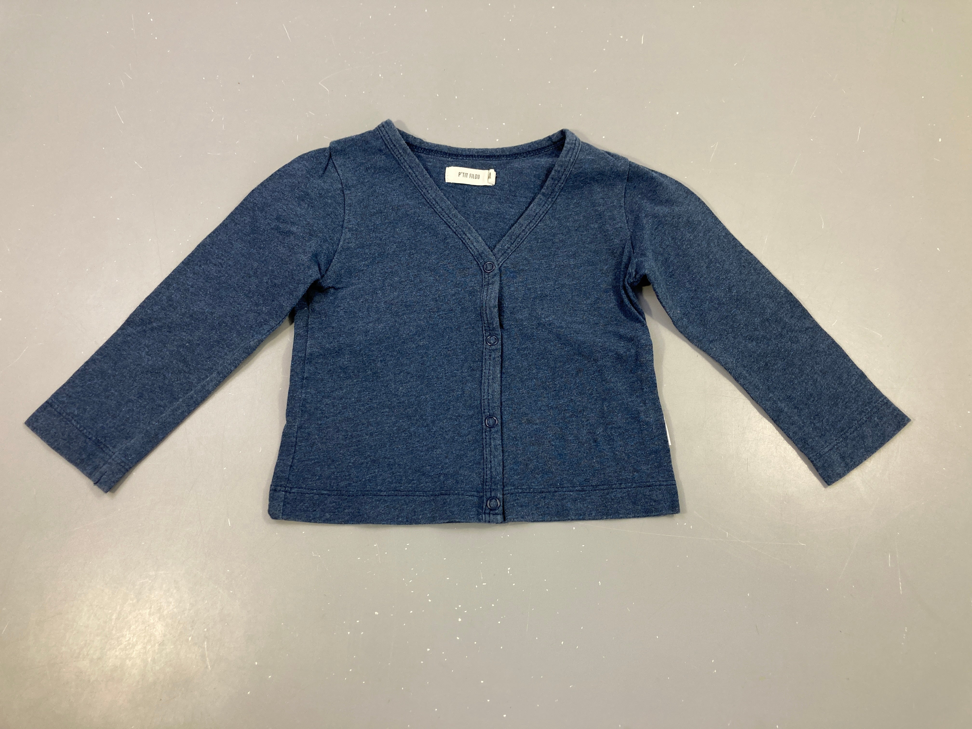 Sweat à pression léger bleu foncé chiné
