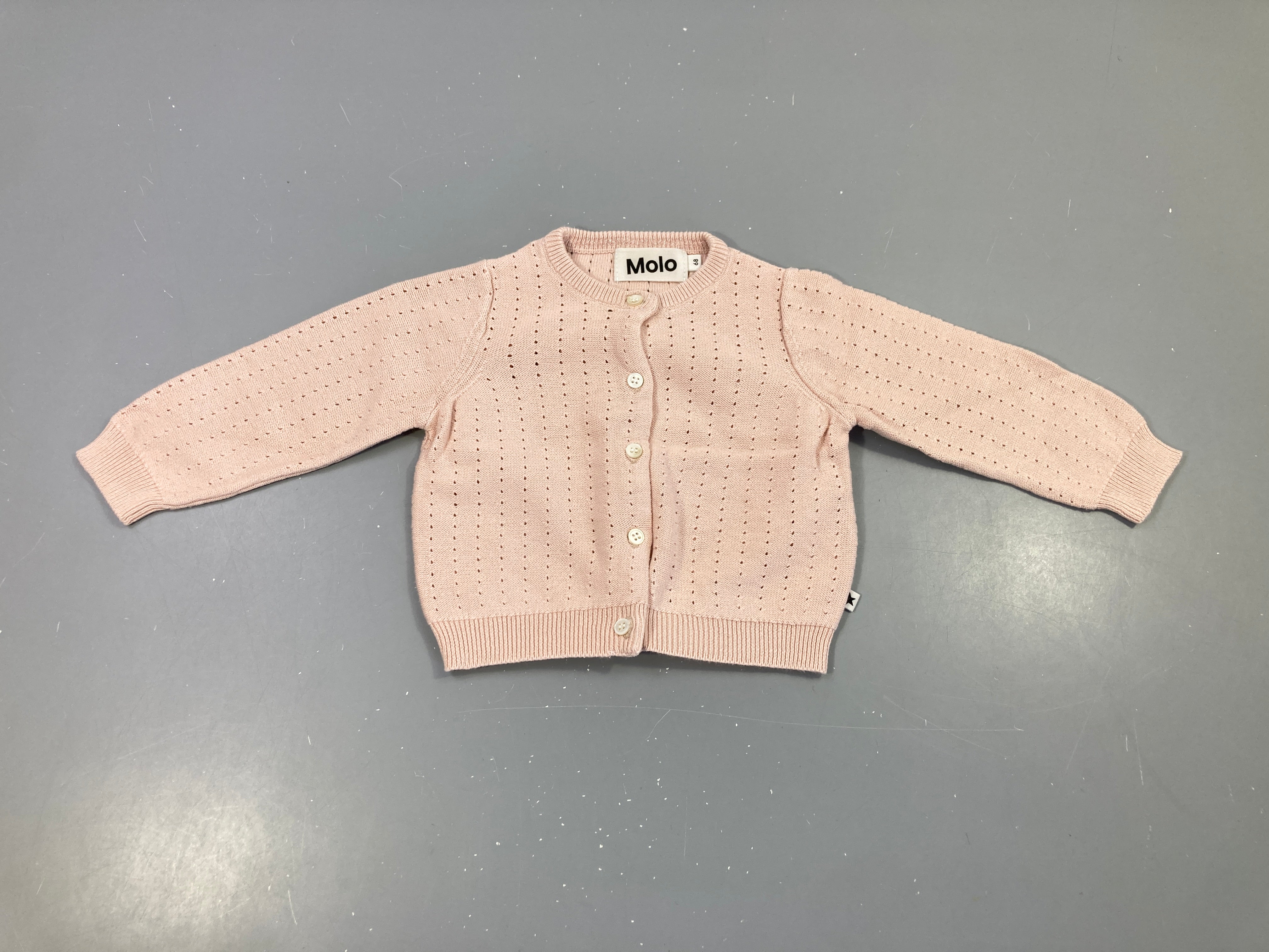 Gilet ajouré rose clair Molo
