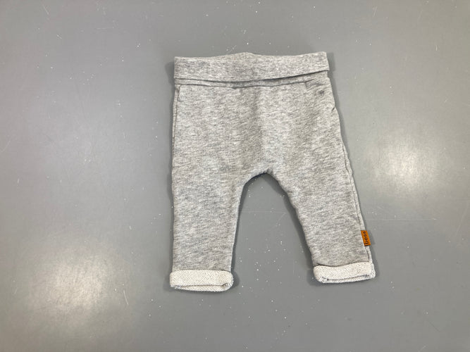 Pantalon molleton gris chiné, bouloché, moins cher chez Petit Kiwi
