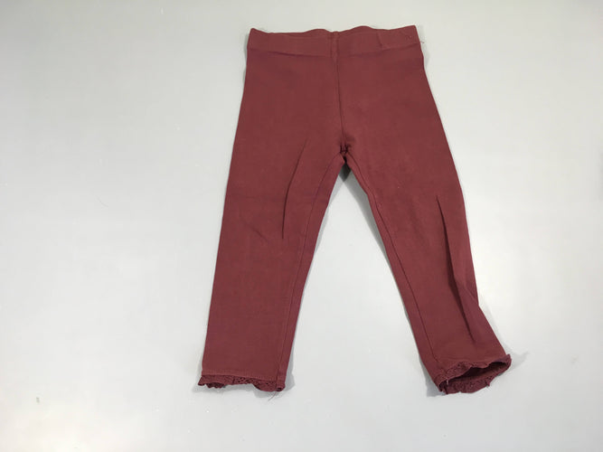 Legging bordeaux bas dentelle, moins cher chez Petit Kiwi