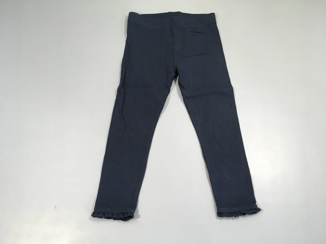 Legging bleu foncé bas dentelle, moins cher chez Petit Kiwi