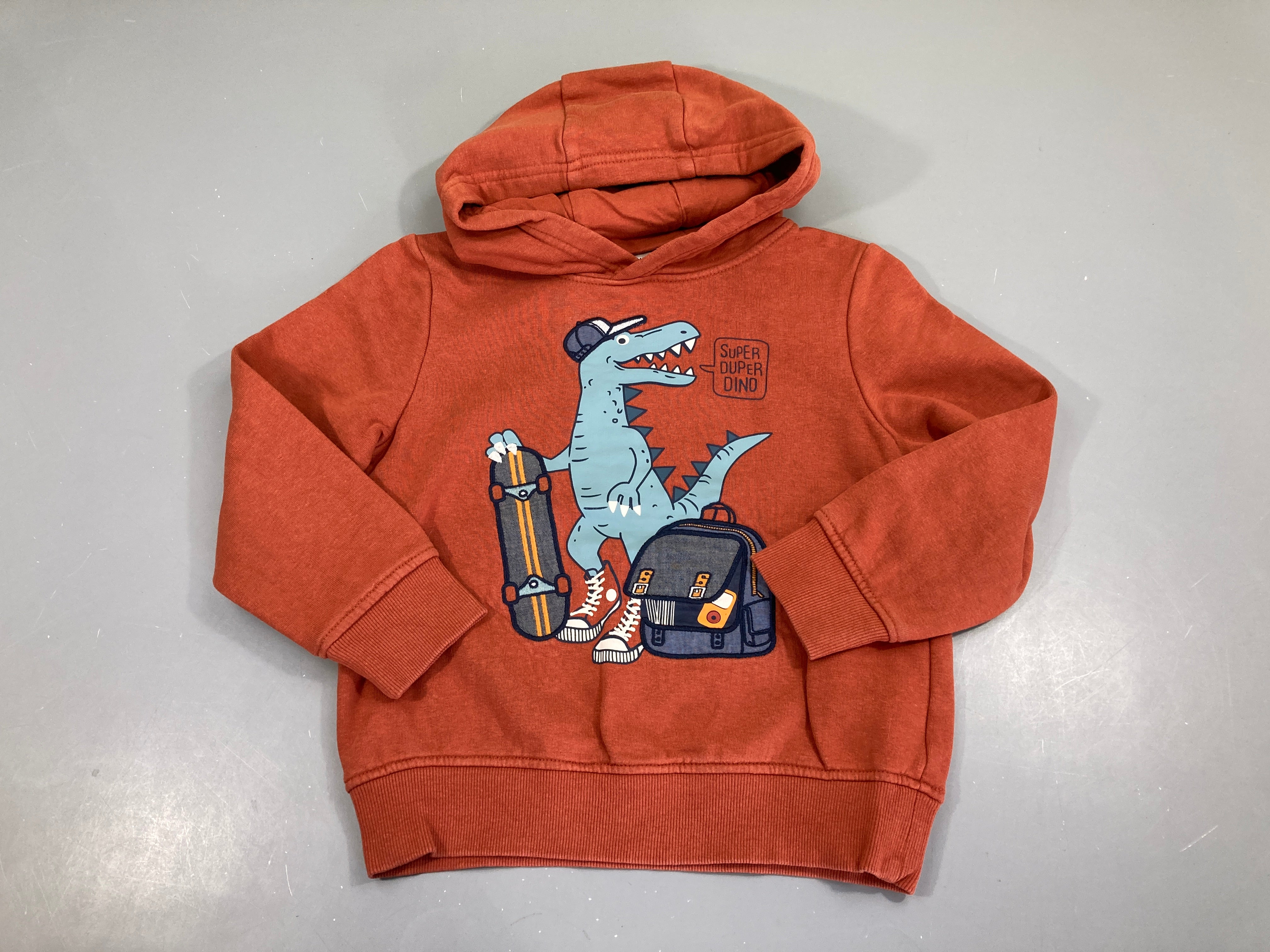 Sweat terra cotta dino skate à capuche