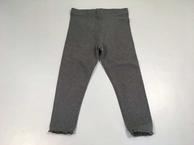 Legging gris foncé chiné bas dentelle, moins cher chez Petit Kiwi