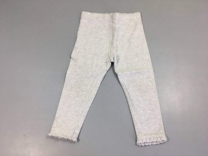 Legging gris clair bas dentelle, moins cher chez Petit Kiwi