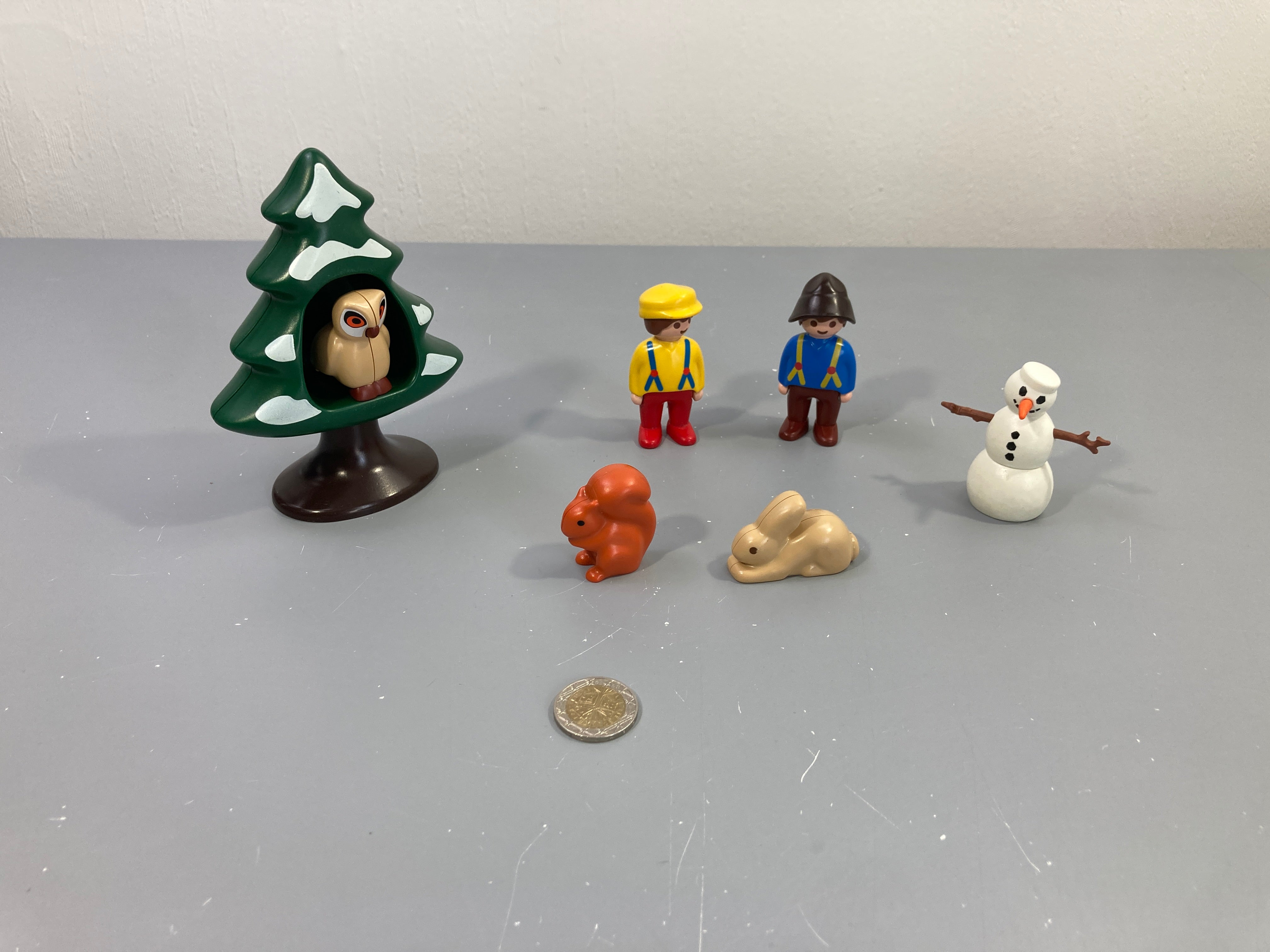 Lot de playmobil 1,2,3 forêt hiver animaux