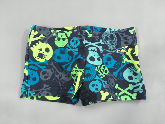 Maillot boxer bleu foncé tête de mort, moins cher chez Petit Kiwi