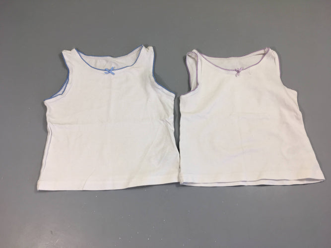 Lot de 2 chemisettes s.m blanches noeuds colorés, moins cher chez Petit Kiwi