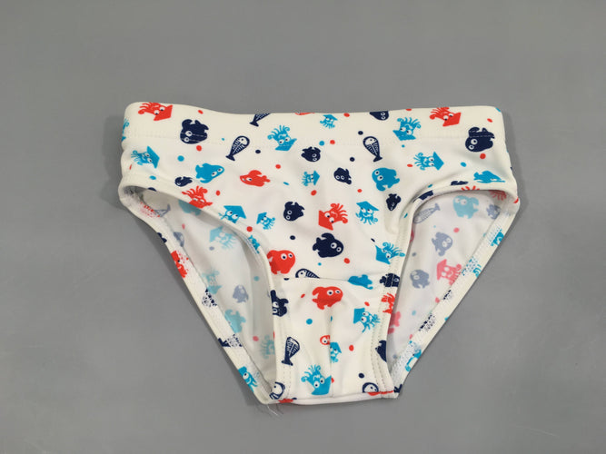 Maillot blanc poissons, moins cher chez Petit Kiwi