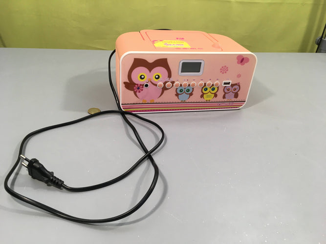 Muse radio CD USB et microphone enfant rose hiboux Décolorée, moins cher chez Petit Kiwi