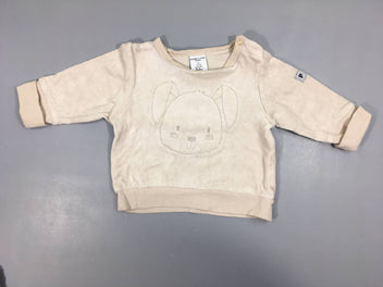 Pull velours beige lapin