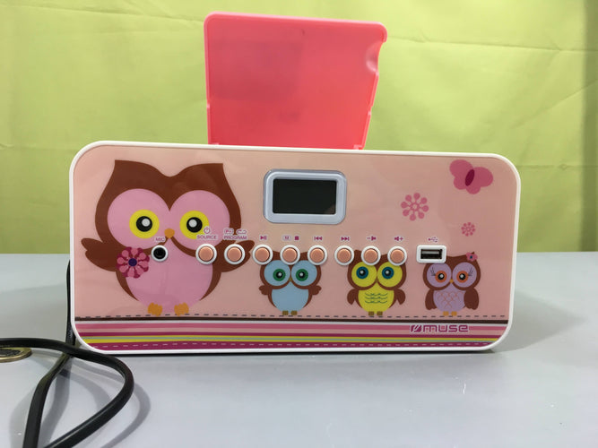 Muse radio CD USB et microphone enfant rose hiboux Décolorée, moins cher chez Petit Kiwi