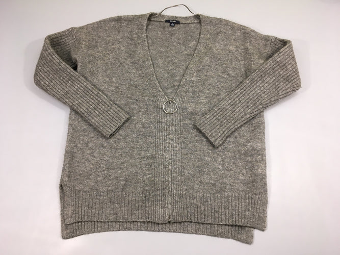 Gilet gris chiné 8% laine, moins cher chez Petit Kiwi
