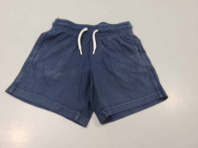 Short jersey bleu marine, un peu délavé, moins cher chez Petit Kiwi