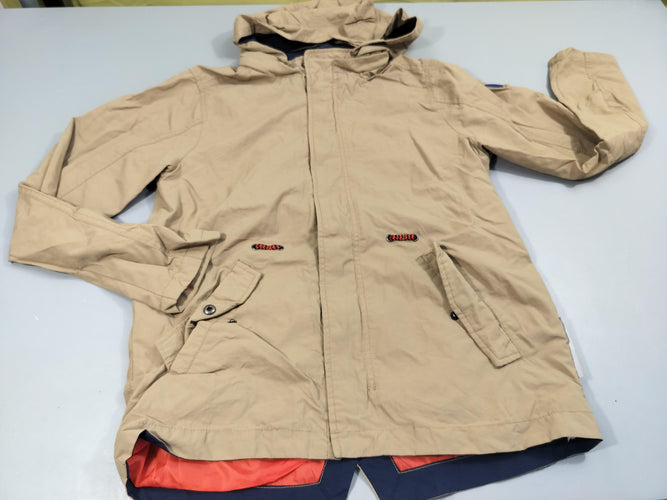 Veste zippée à capuche beige, moins cher chez Petit Kiwi