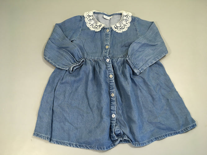 Robe m.l denim col dentelle, moins cher chez Petit Kiwi