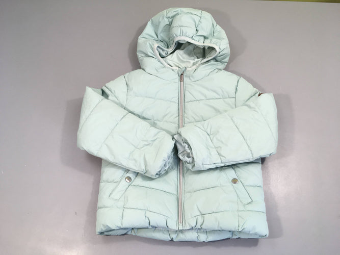 Doudoune zippée bleu clair à capuche, moins cher chez Petit Kiwi