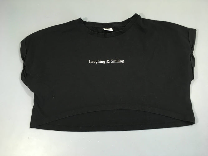 T-shirt m.c noir Smiling, moins cher chez Petit Kiwi
