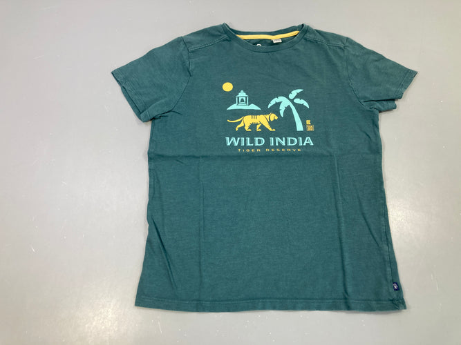 T-shirt m.c vert foncé wild india, moins cher chez Petit Kiwi