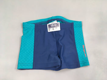 NEUF maillot boxer bleu foncé/turquoise écailles