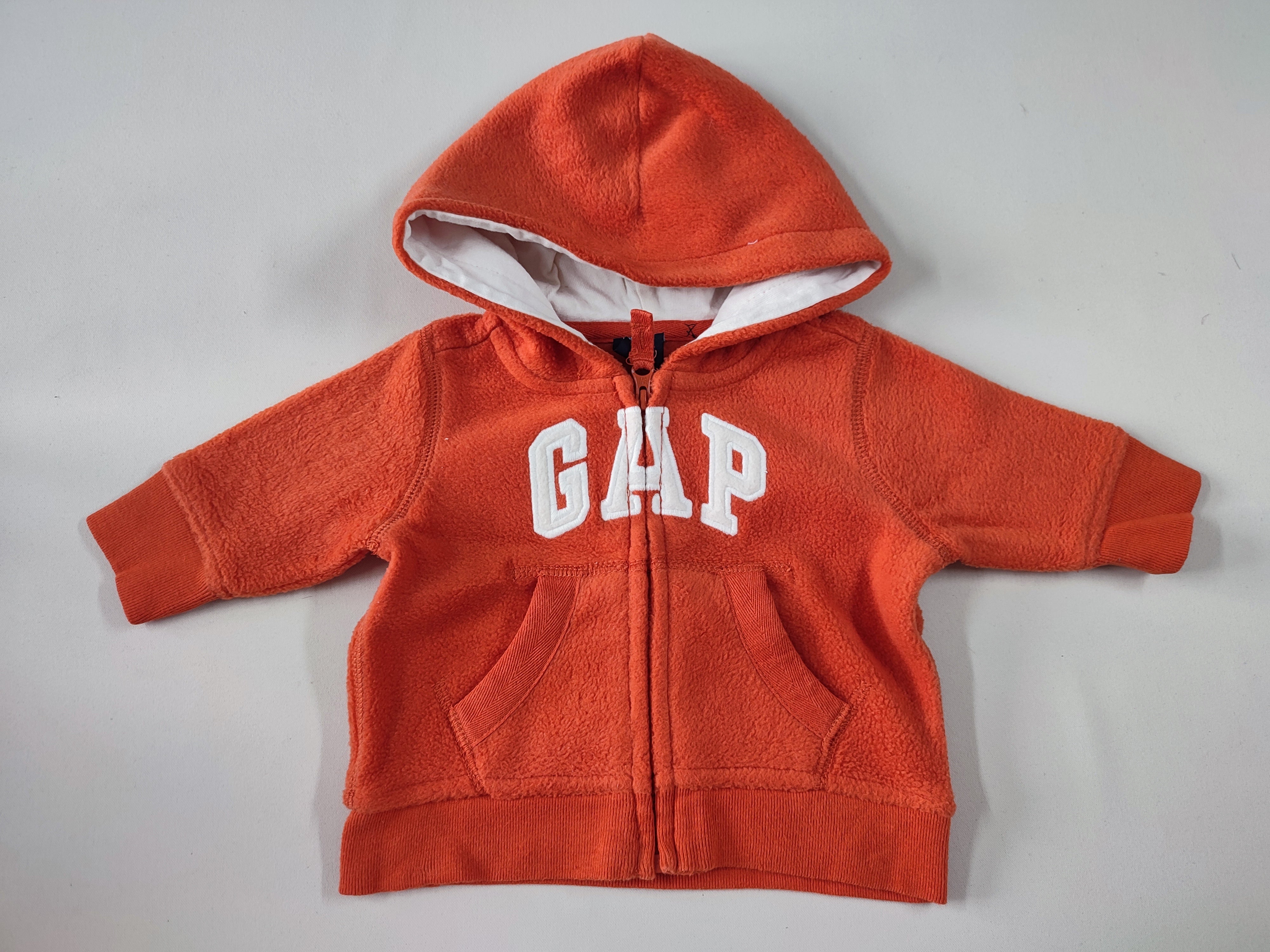 Polar zippé à capuche orange 