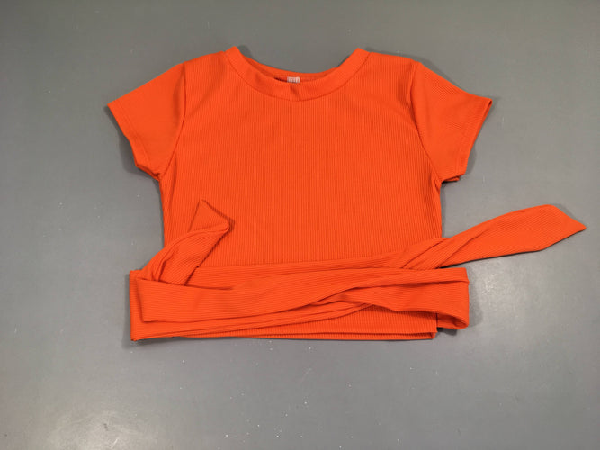 Blouse m.c côtelé orange nouable, moins cher chez Petit Kiwi