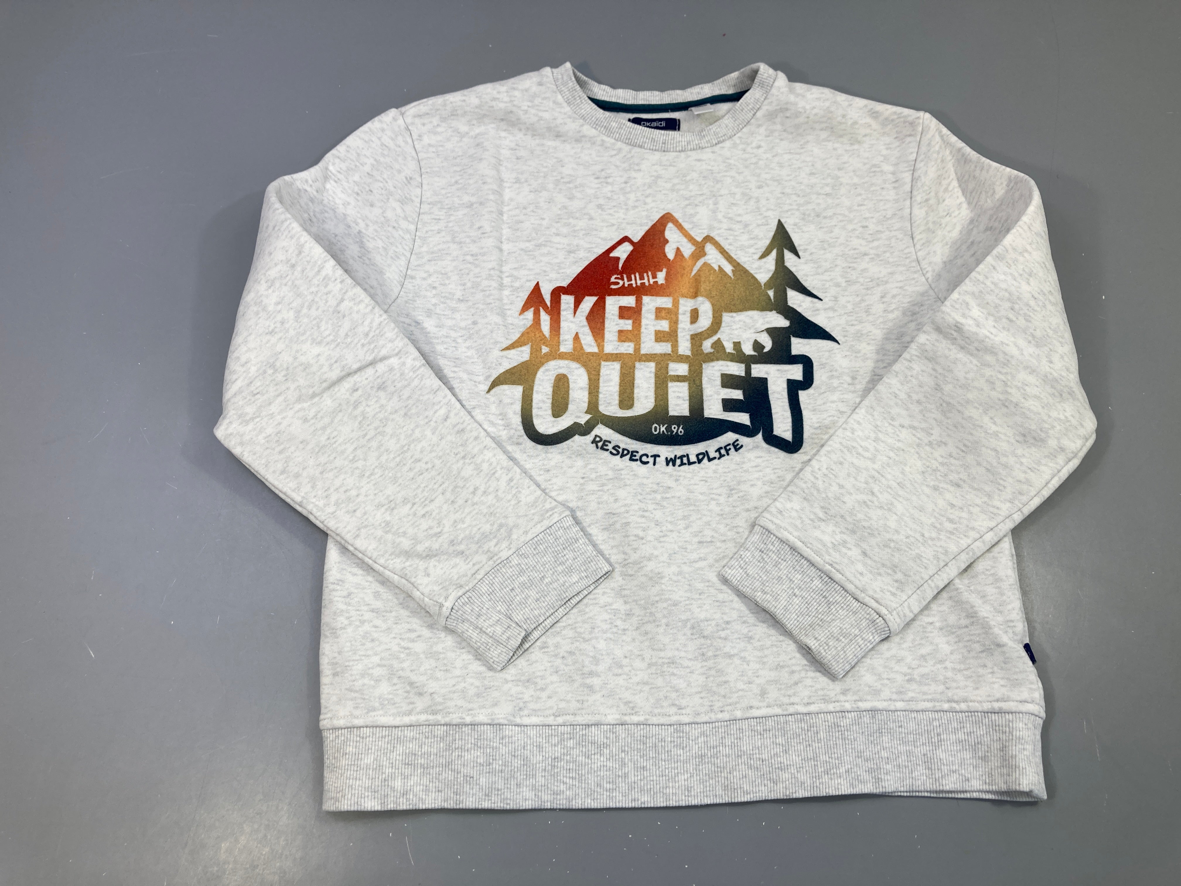 Sweat gris clair chiné keep quiet