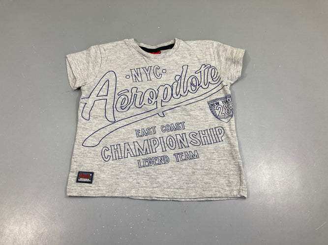 T-shirt m.c gris chiné Aéropilote, moins cher chez Petit Kiwi