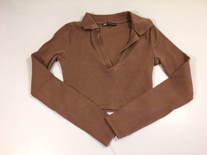 Blouse ml côtelé brun col, moins cher chez Petit Kiwi