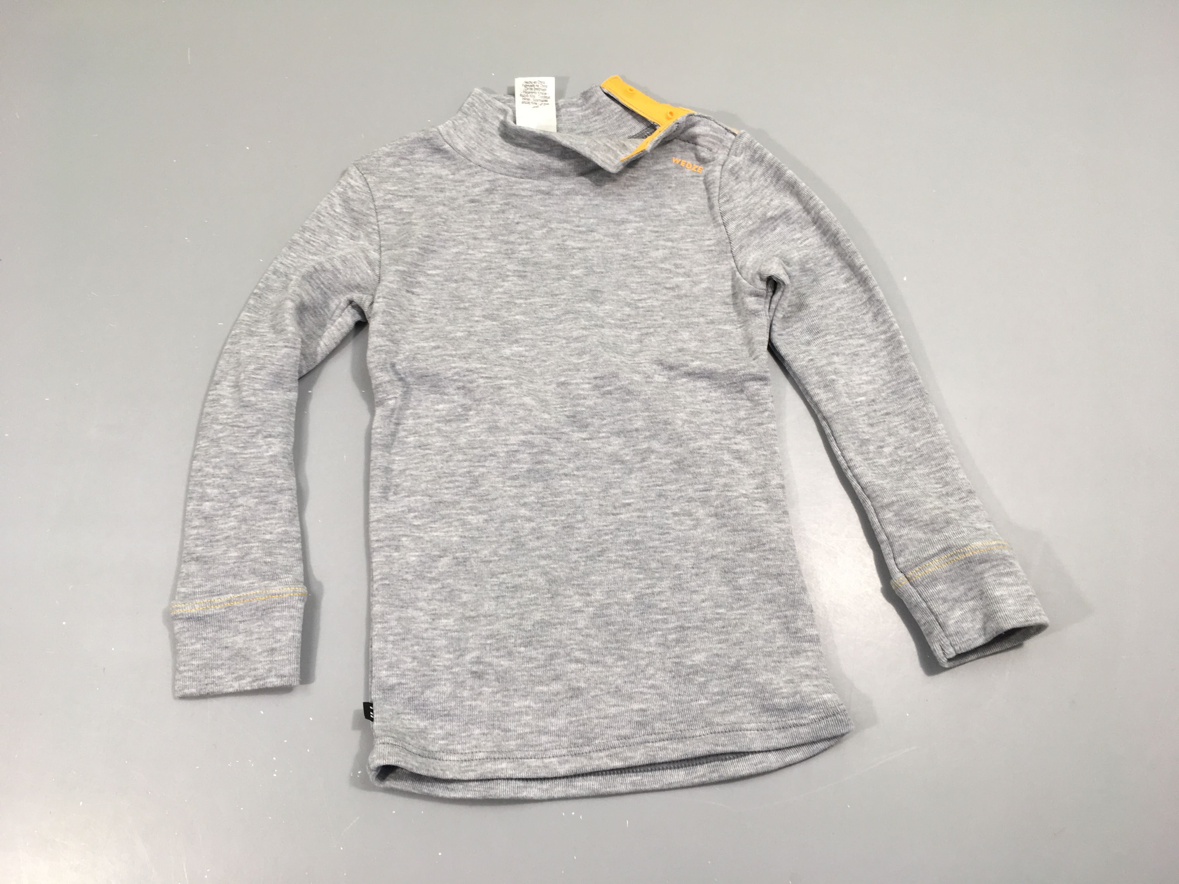 T-shirt m.l gris clair col montant