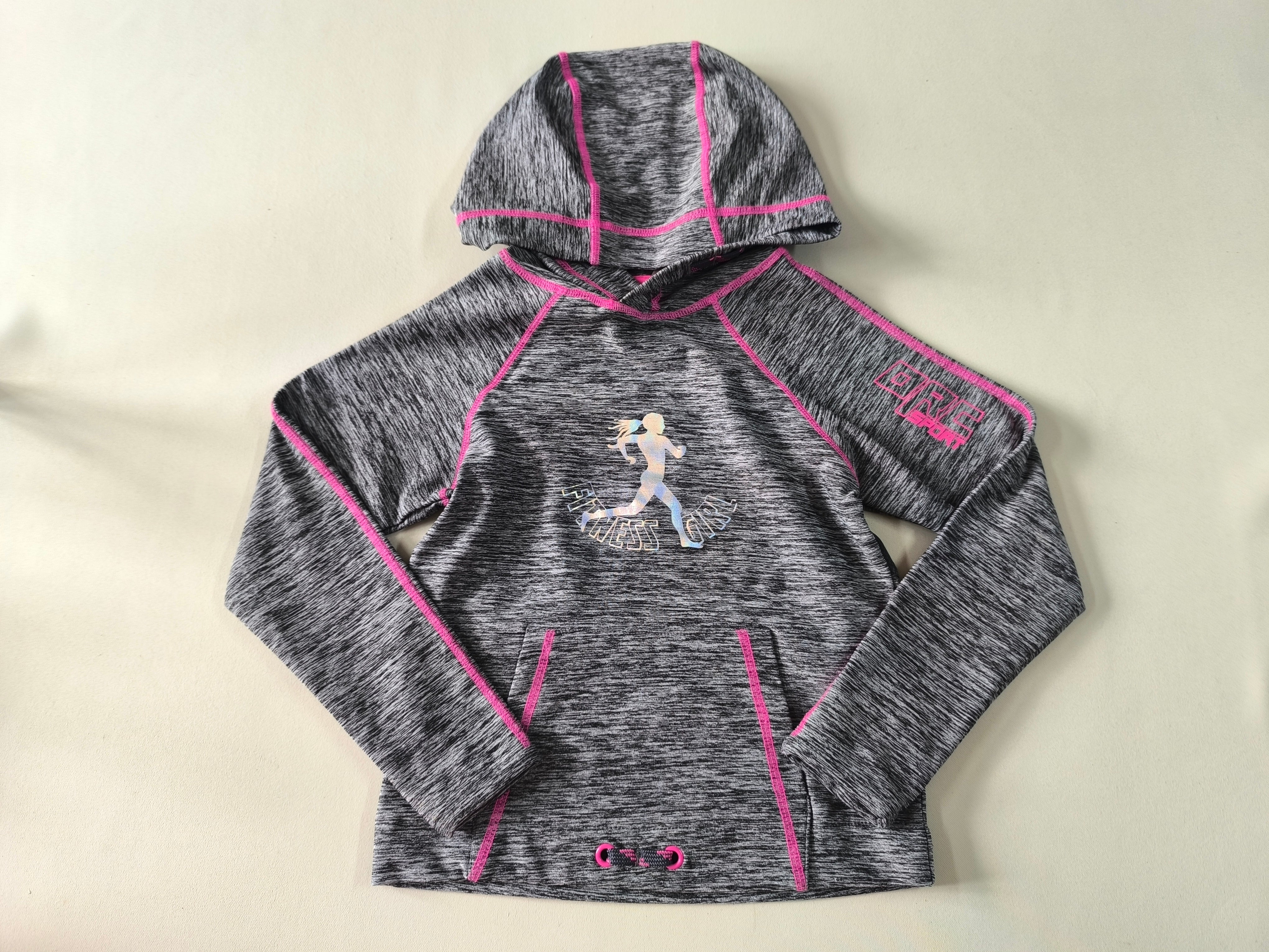 Sweat de sport à capuche gris flammé 