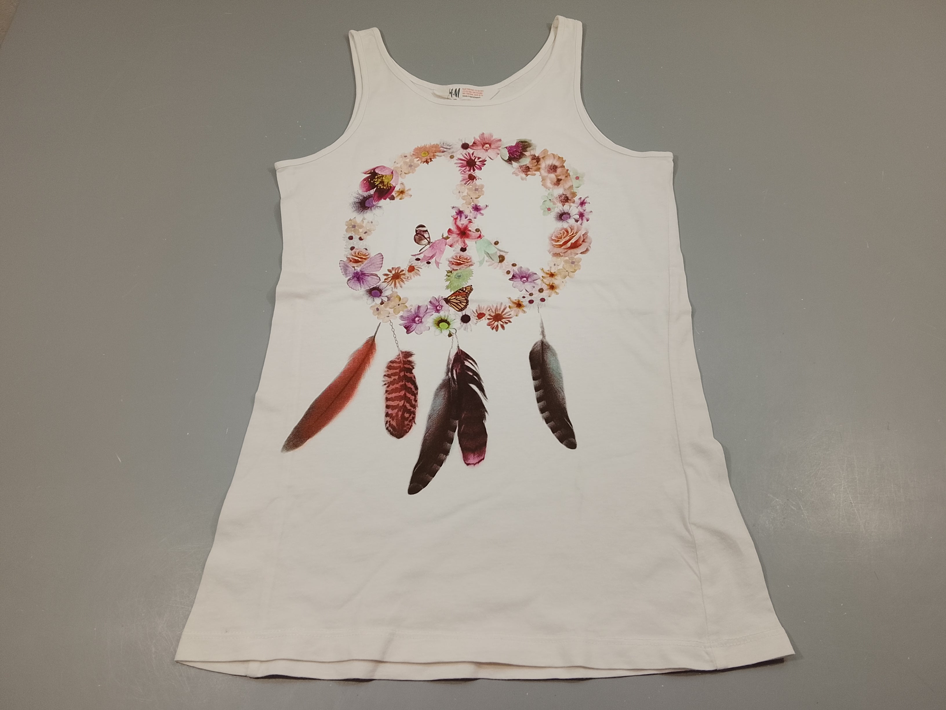 Débardeur blanc  attrape rêve -fleuri