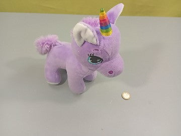 Peluche licorne mauve, moins cher chez Petit Kiwi