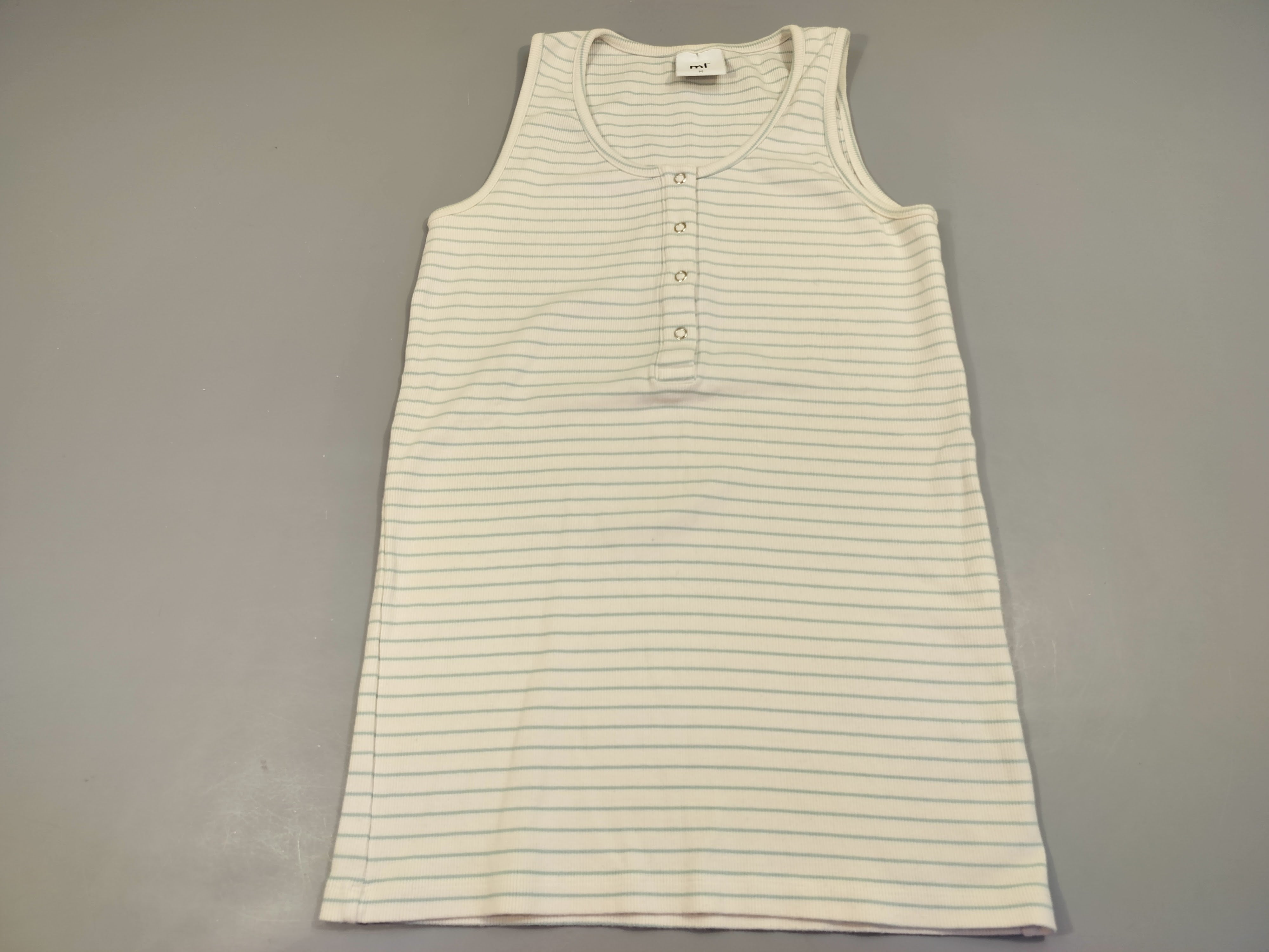 Blouse  de grossesse longue s.m blanche rayé bleu-clair texturée