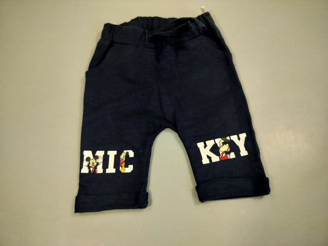 Pantalon molleton bleu marine , Mickey, moins cher chez Petit Kiwi