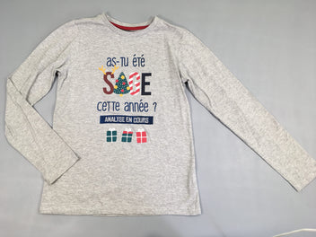 T-shirt m.l gris chiné Sage Noël, légèrement bouloché