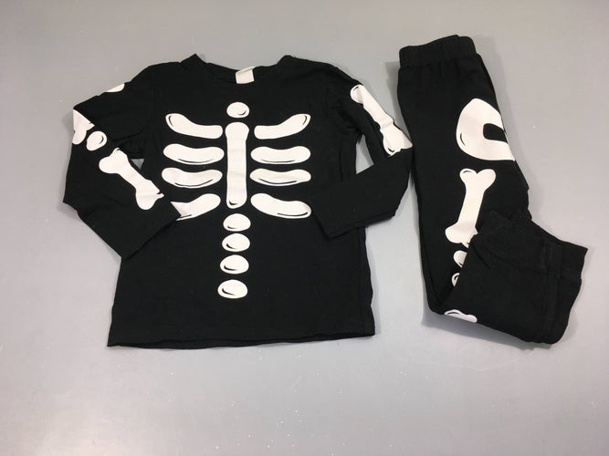 Pyjama 2pcs jersey noir squelette Halloween, moins cher chez Petit Kiwi