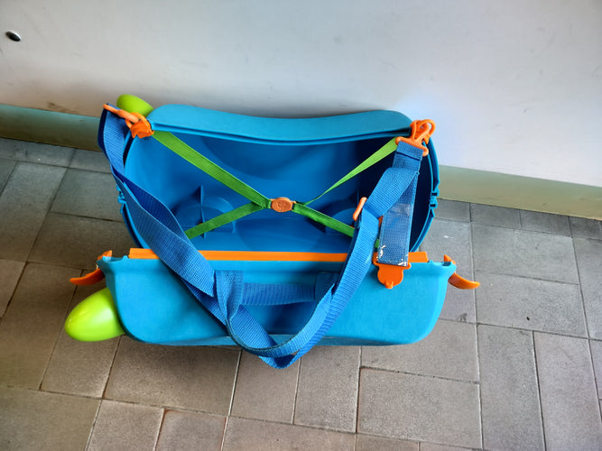 Valise bleue à roulette Trunki, moins cher chez Petit Kiwi