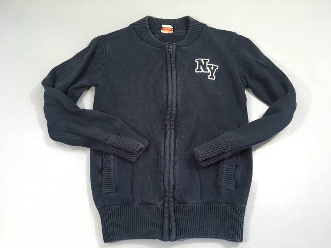 Gilet zippé bleu foncé NY, moins cher chez Petit Kiwi