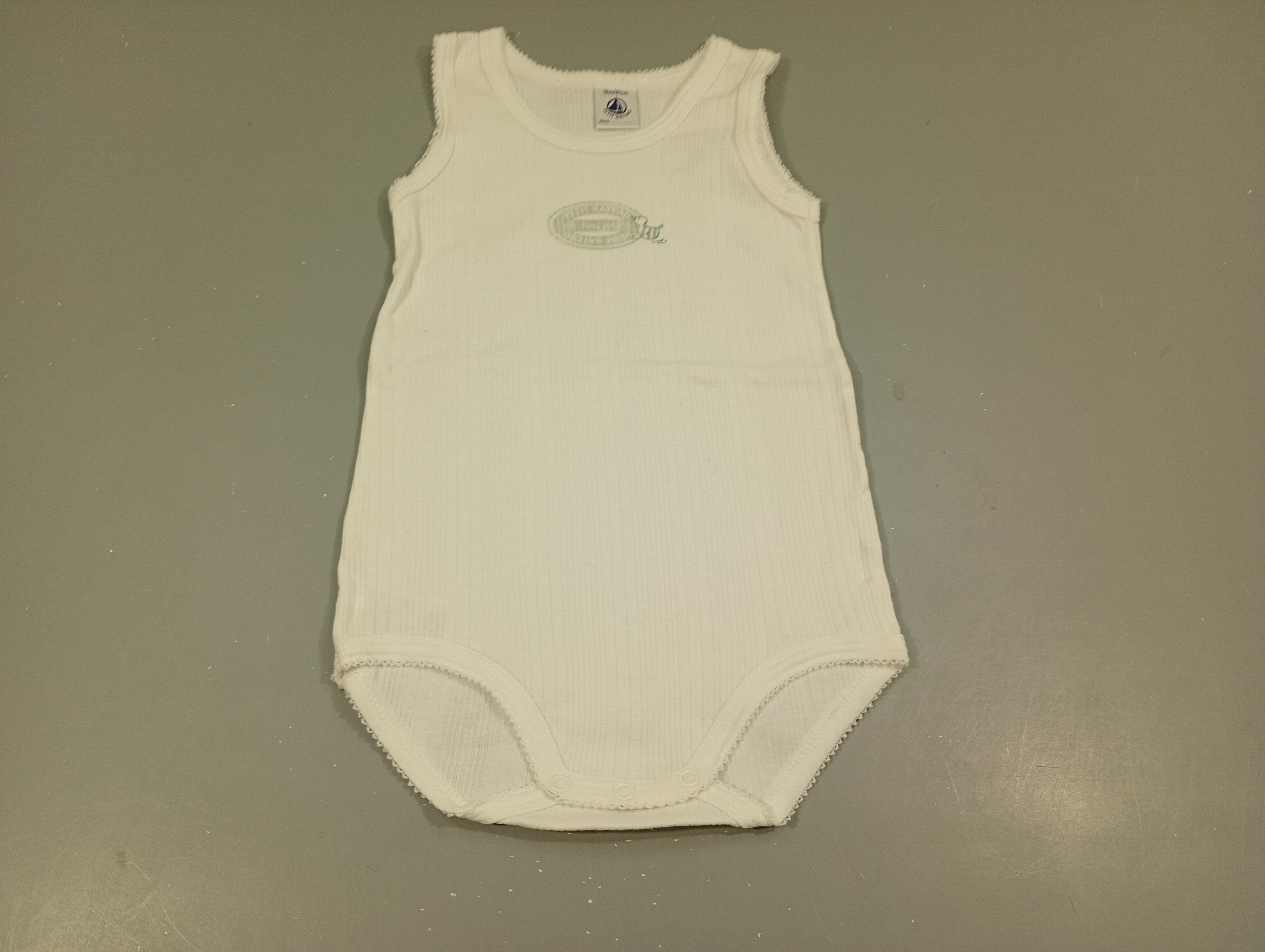 Body à bretelles blanc texturé petit canard 