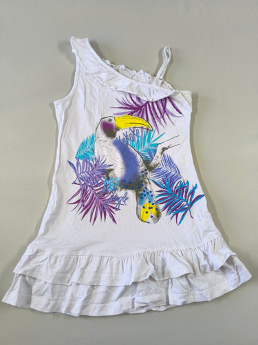 Robe s.m jersey blanche toucan sequins, moins cher chez Petit Kiwi
