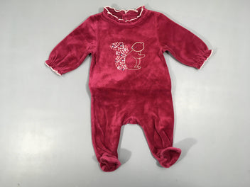 Pyjama velours aubergine écureuil